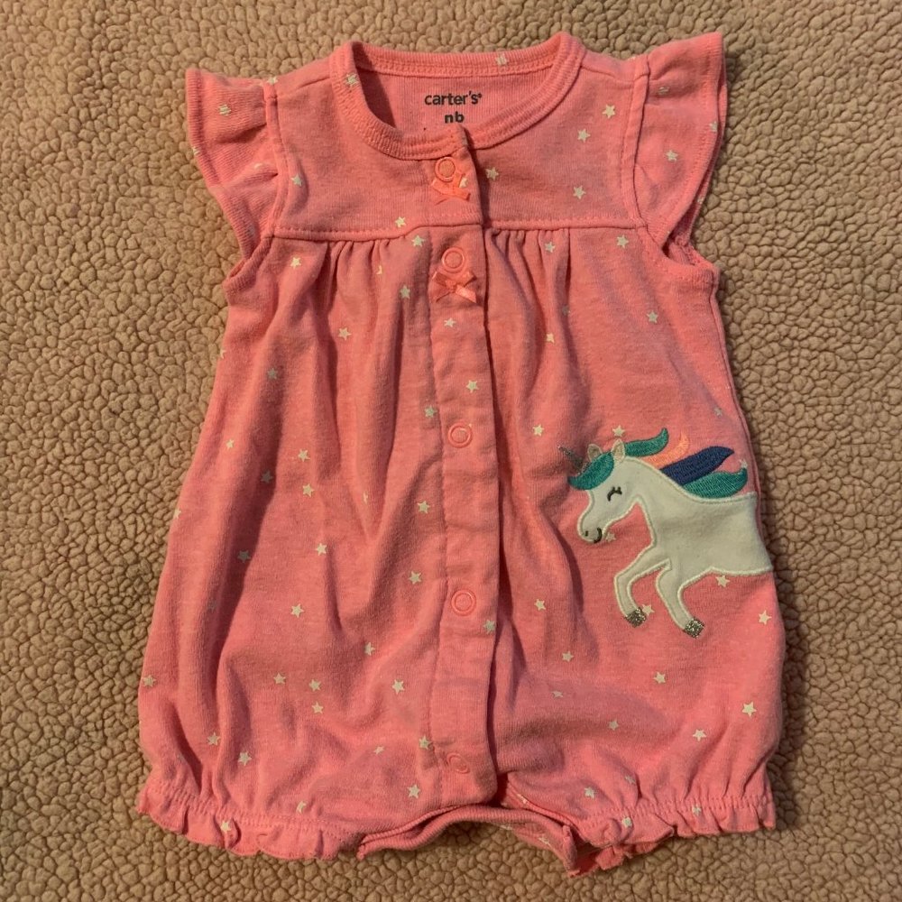 Pink with White Stars and Unicorn